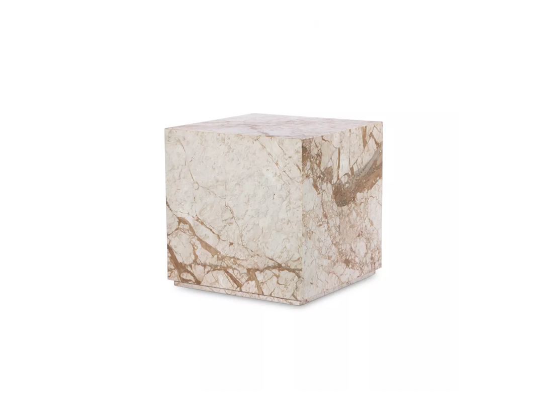 Desert Taupe Marble Plinth Table